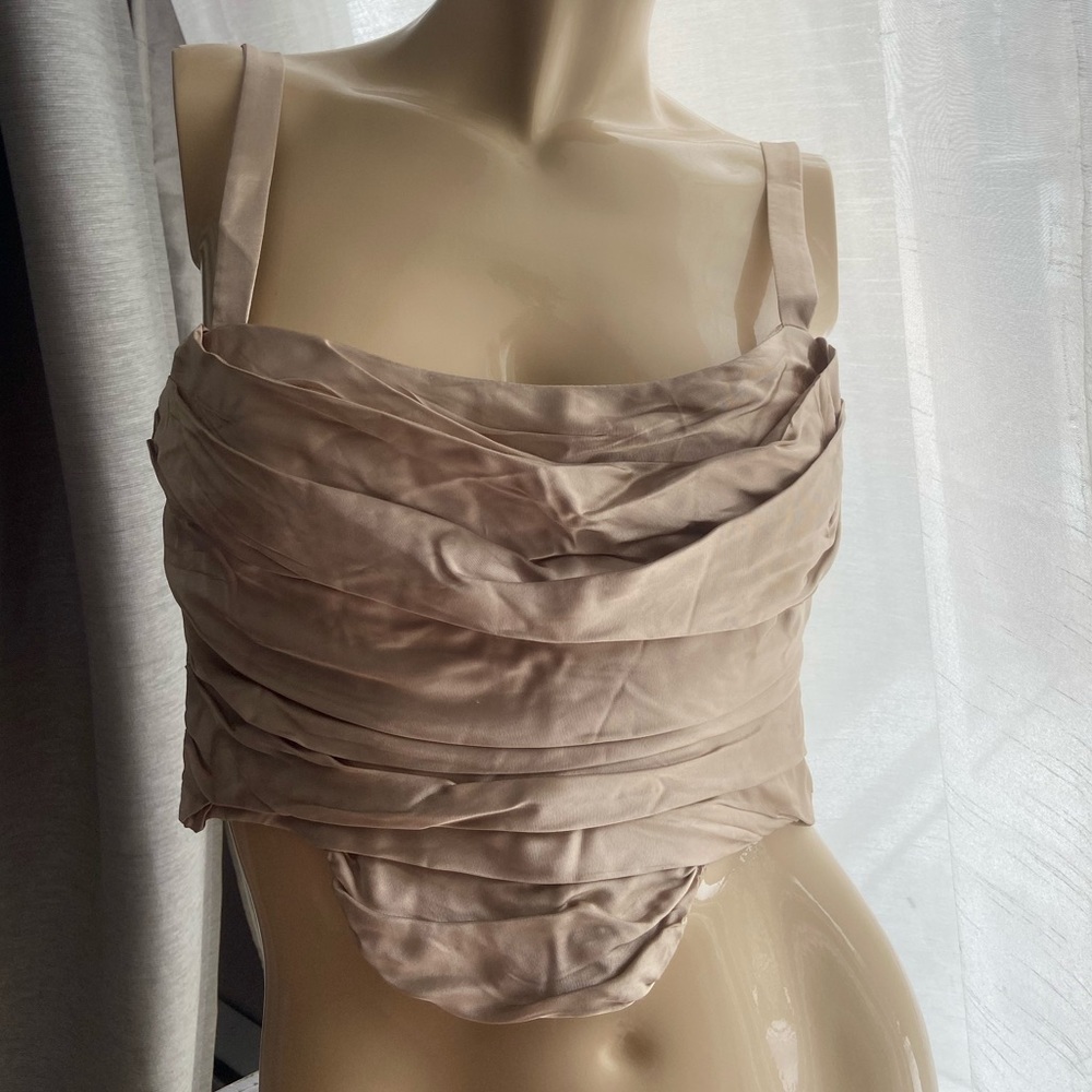 Zara Medium metallic gold structure crop top - loose strap